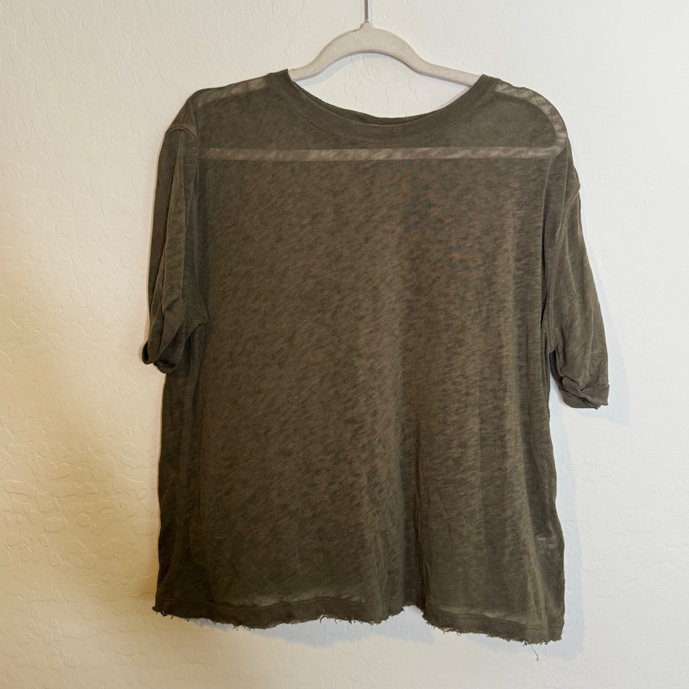Free People We The Free Cassidy Tee Oversized Boho Burnout Casual Boxy Sheer